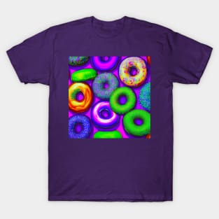 Colorful Donuts Purple T-Shirt